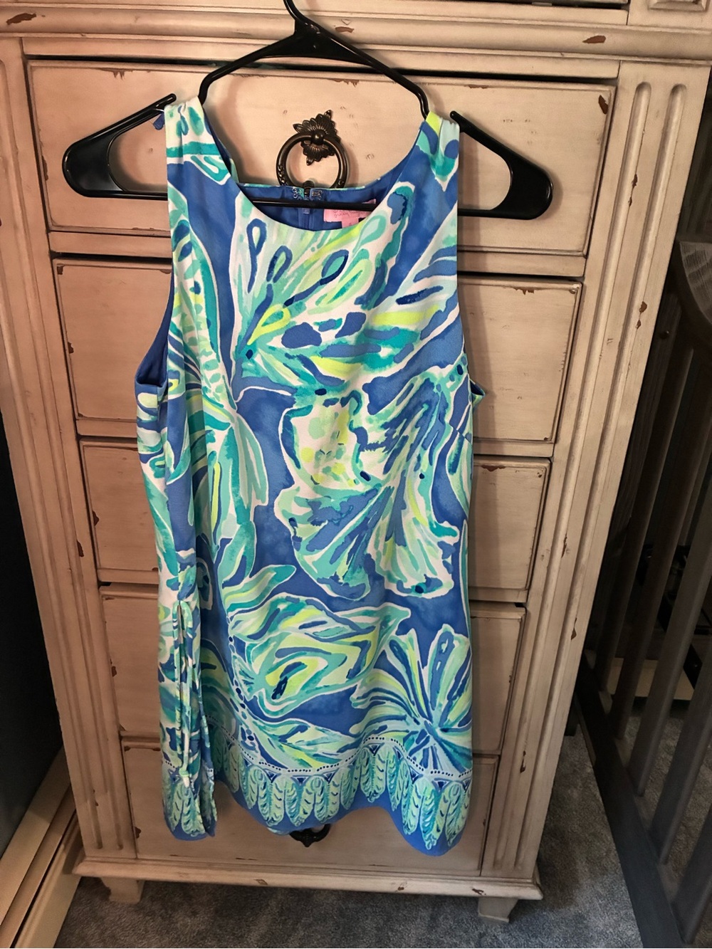 Lilly Pulitzer Blue, Green & White Sleeveless Printed dress with skort